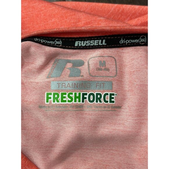 Russell Mens Wild Paprika Heather Training Fit Shirt M Freshforce Dri-Power 360 - Picture 5 of 10